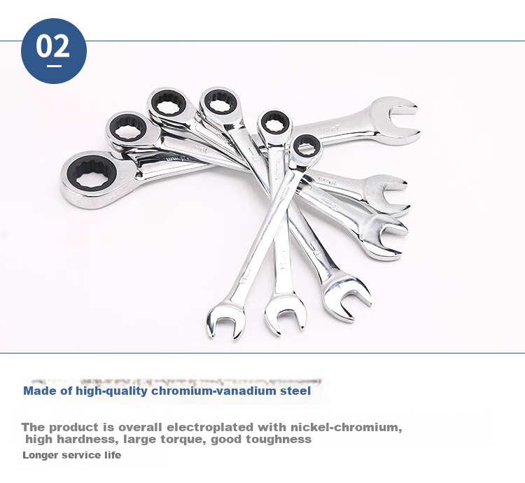 ELECALL Fixed Ratchet Wrench, 24mm Quick-Release Double-Ended Star Wrench, Hardware Tool, Labor-Saving Automatic Wrench 4