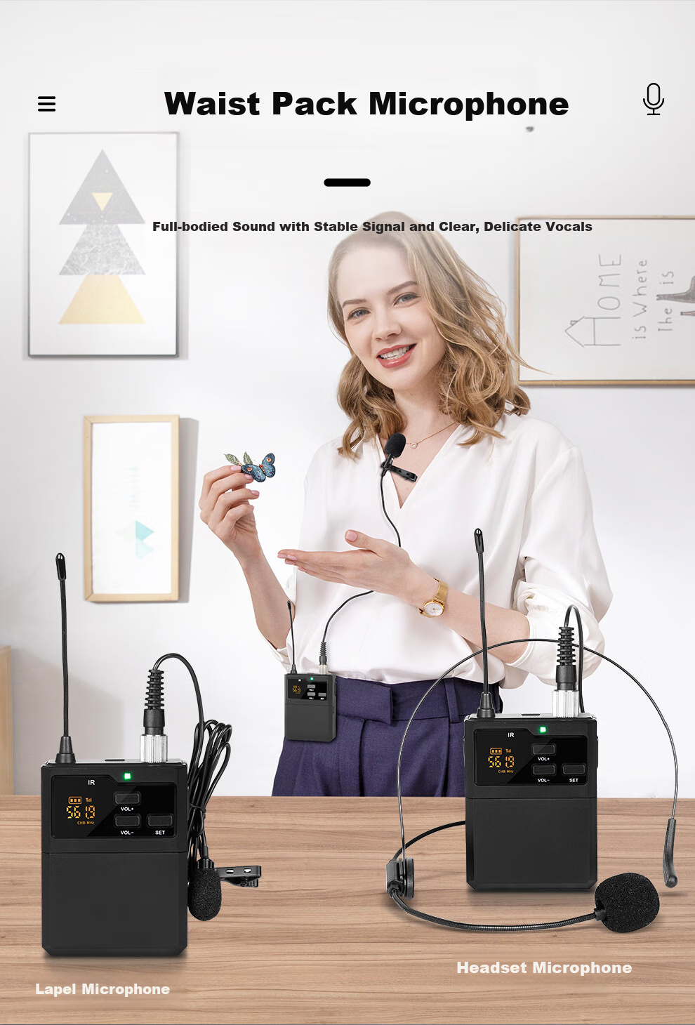 Depusheng DF206 Professional Wireless Microphone System with One Transmitter And Four Receivers for Hosting, Live Streaming, Singing, Stage Speaking, Training, Teaching, Engineering Applications, Stable Microphone with Waist Pack And Anti-Howling Desig 9