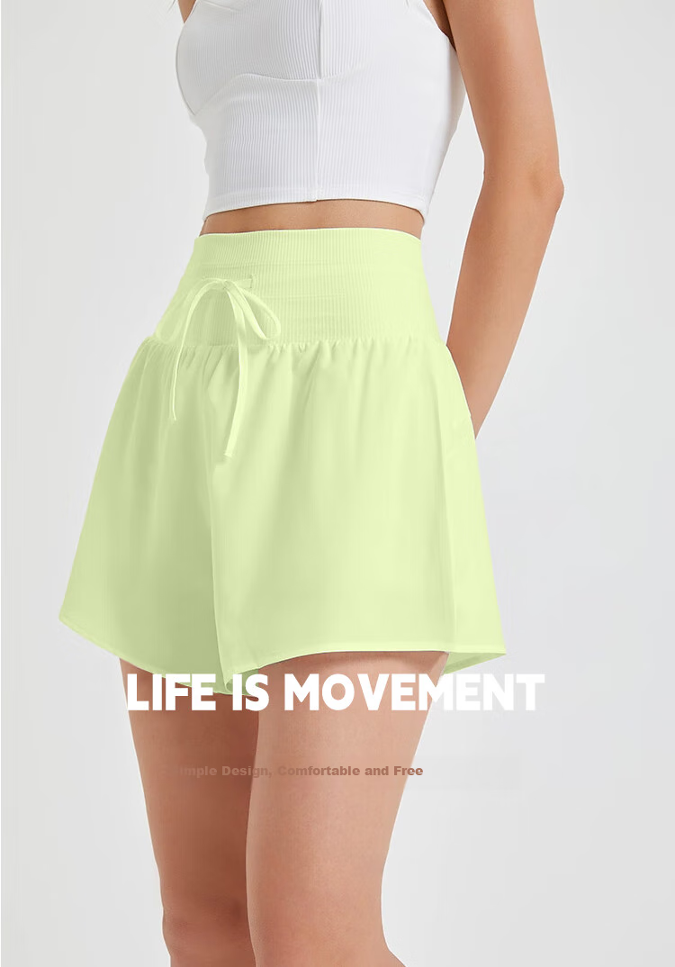 Ziyouxi Women's Sports Yoga Shorts, 2026 Summer New Style, Anti-Exposure, High-Waist, Tummy Control, Running, Loose-Fitting Casual Shorts for Outdoor Wear 1