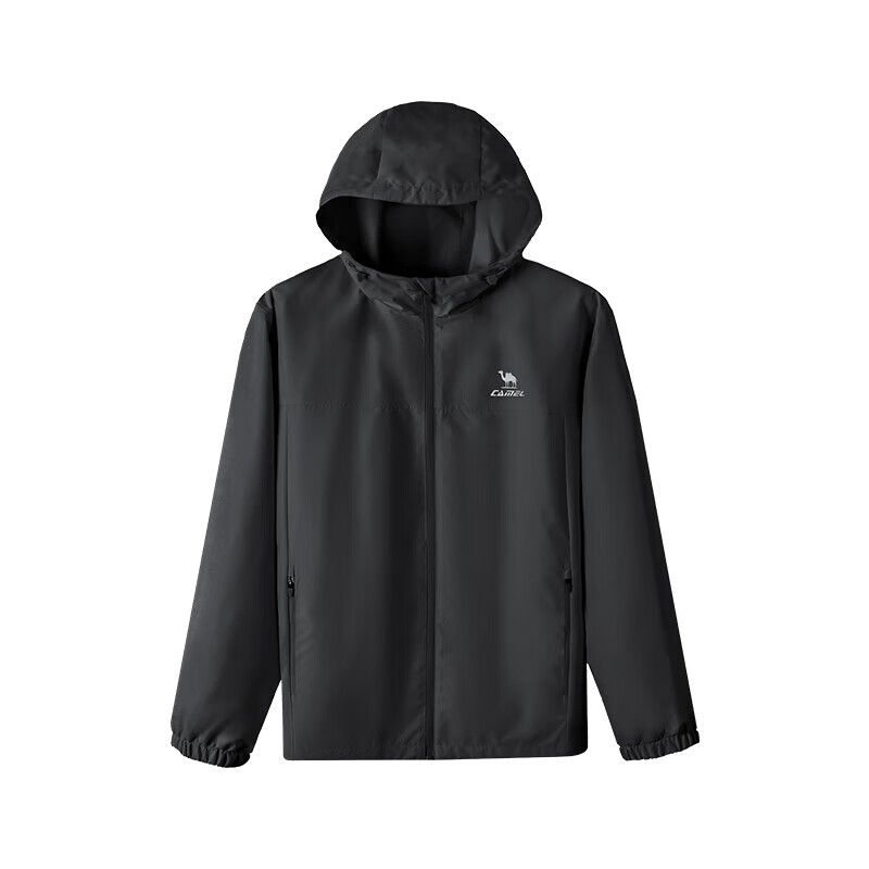 CAMEL Sports Jacket, New Style for Men And Women, Spring And Autumn Hooded Casual Versatile Jacket, Outdoor Water-Resistant Single-Layer Windbreaker