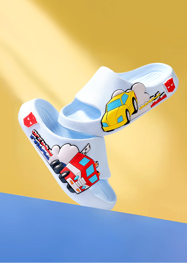 Transformers Children's Slippers for Boys, Summer Style, Non-Slip Soft-Soled Sandals for Toddlers And Older Kids, Yellow, Size 180 8