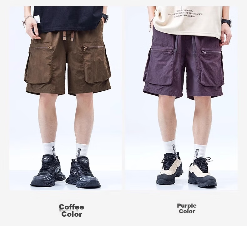 Wassup Sohot [Two-Piece Set] Men's Shorts, Summer American-Style Cargo Shorts, Ice Silk Cool-Feeling Five-Point Sports Pants for Me 6