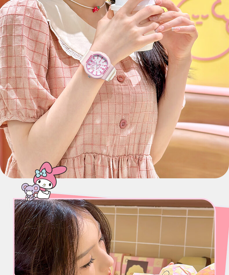 Hello Kitty Girls' Luminous Waterproof Sports Watch for Students, High-Value Junior High School Children's Watch, Birthday Gift for Girls 356 19