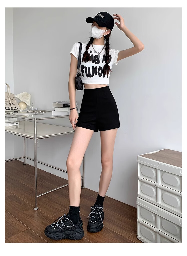 Yishangmei Black Suit Shorts, Summer Women's Wear, 2026 New American Style Hot Girl Sports Casual Hot Pants, Slimming And Fitted 15