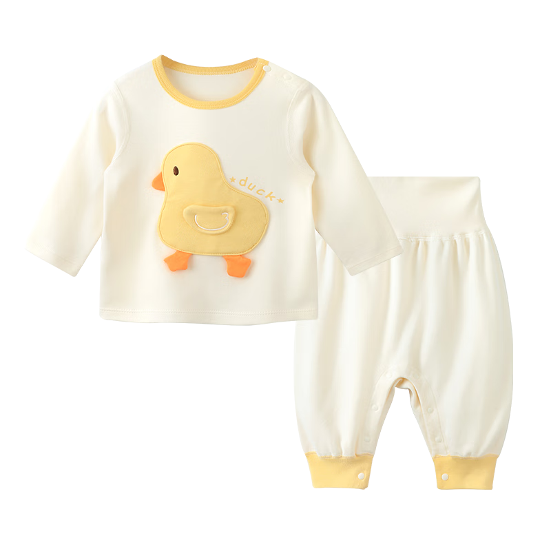 Youqi Baby Clothes Boys and Girls Spring Autumn Long Sleeve High Waist Belly Protection Set Infant Early Autumn Two-Piece Outfit for Going Out