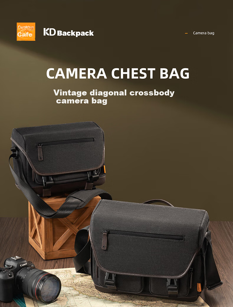 CWATCUN Vintage Shoulder Camera Bag, Large Capacity Crossbody Photography Bag for Daily Commute And Travel 1