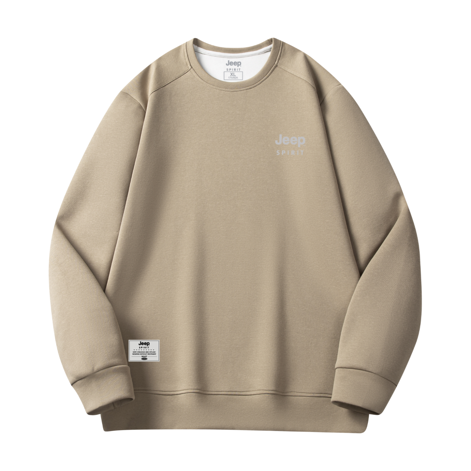 JEEP SPIRIT Men's Winter Crewneck Sweatshirt Long Sleeve Loose Pullover Slim Fit Base Shirt Men's Clothing