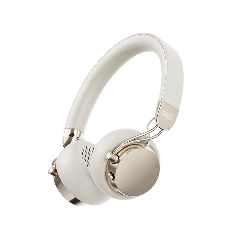 QCY Era 7 Retro Wireless Bluetooth Headphones, Celebrity-Style Fashion Digital Headwear, Milkshake White