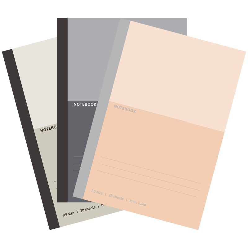 COMIX A5 38-Sheet 3-Pack Softcover Staple-Bound Notebook EC7651-3