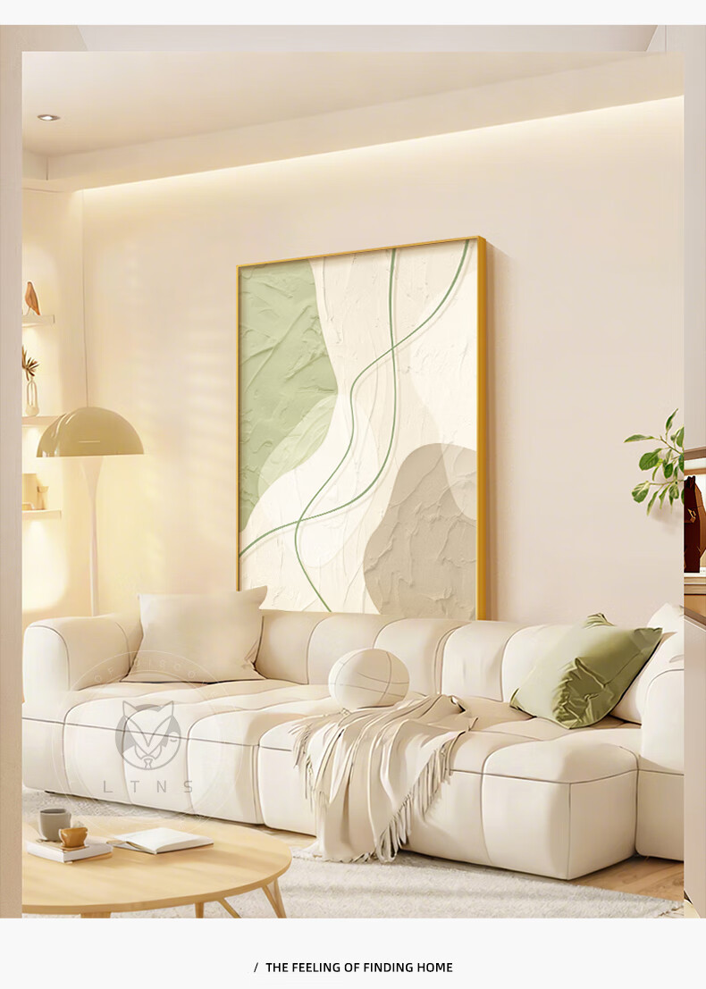 Haojiubujian Stone Fortune-Bringing Living Room Decorative Painting, Modern Minimalist Sofa Background Wall Floor Painting, Elegant Entrance Hallway Hanging Picture 3