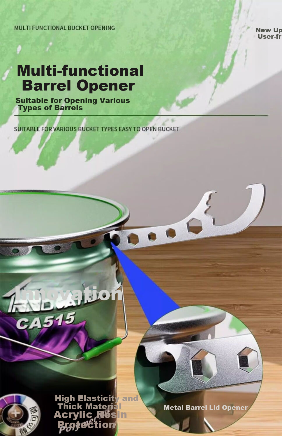Chengyang Stainless Steel Paint Can Opener, Lid Lifter Tool, Paint Can Wrench, Pry Bar, Lid Opener, Multi-Functional And Easy-To 5