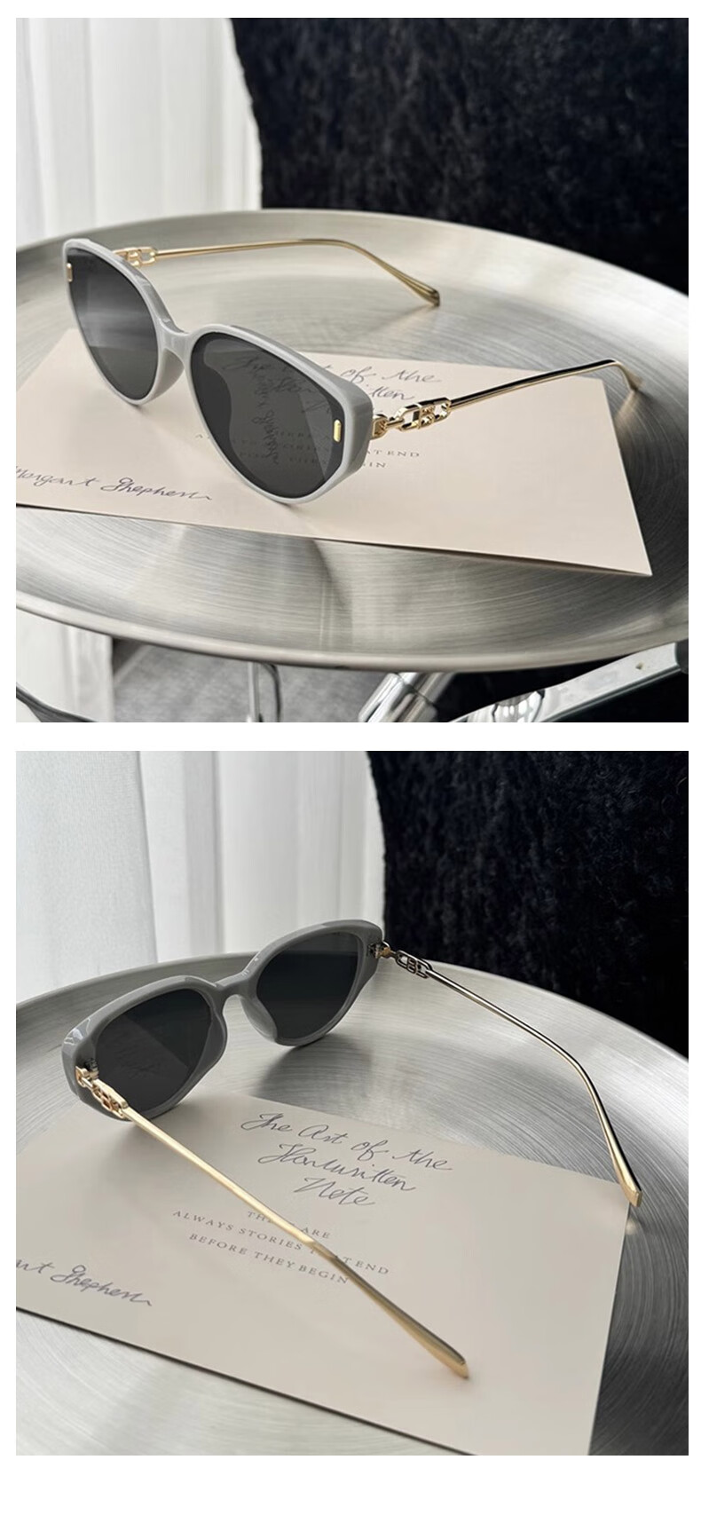 FENCHI Cat Eye Narrow Frame Face-Covering UV400 Sunglasses for Women UV Protection Sun Glasses High-End Style Yang Zi Edition 14