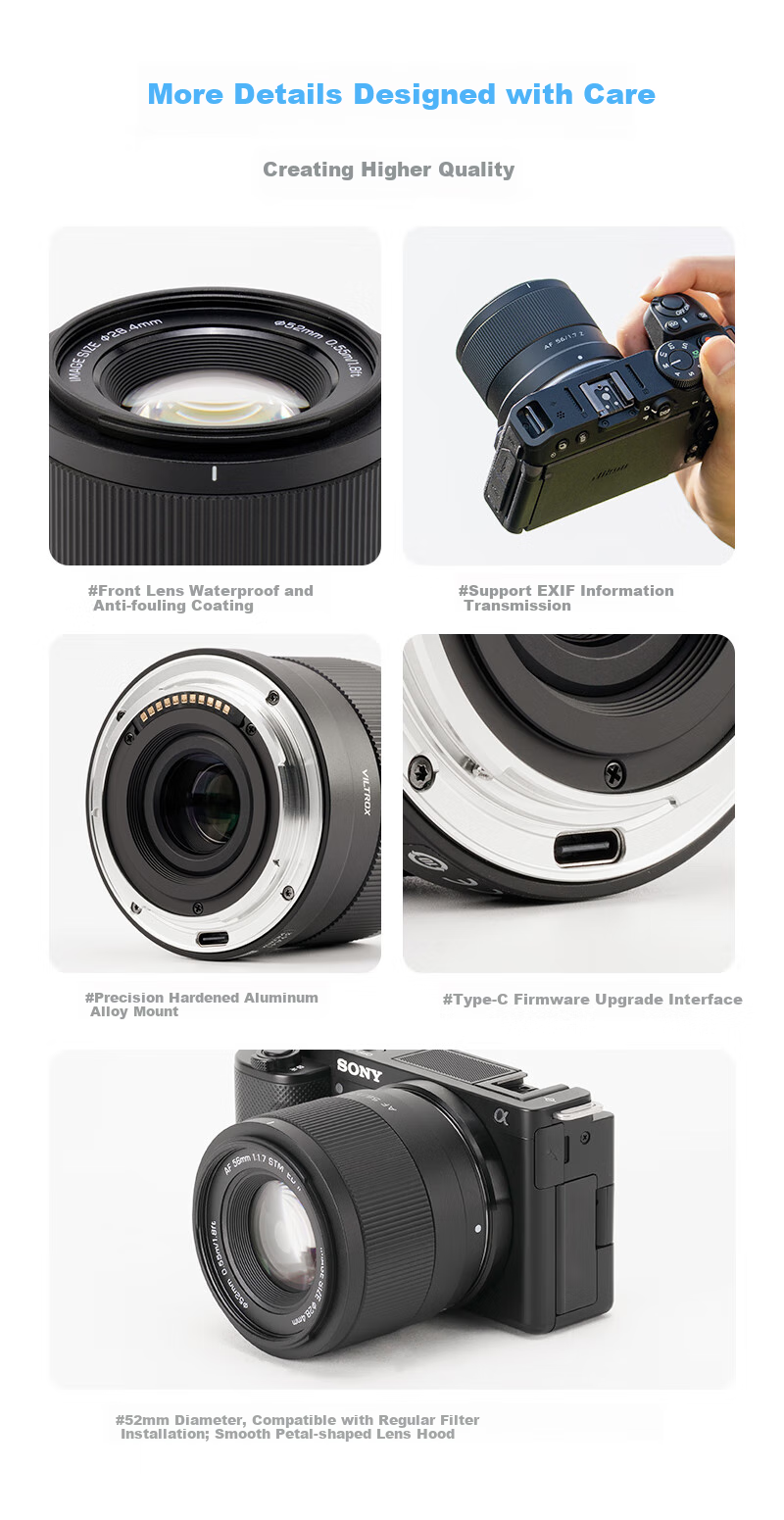 VILTROX AF 56mm F1.7 XF Fuji Large Aperture Automatic Focus Portrait Prime Lens Suitable for X-S20 X-M5 X-T30II X-T5 X-H2 Mirrorless Cameras 11