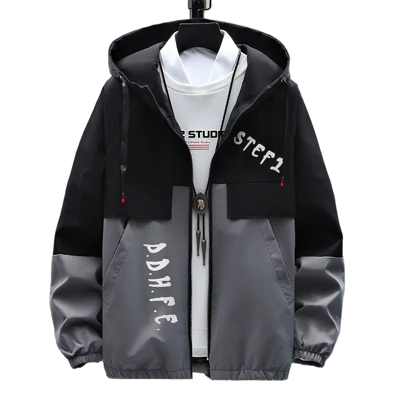 TUCANO Men's Spring Autumn Work Jacket Korean Style Casual Loose Fit Versatile Coat White Black 2XL