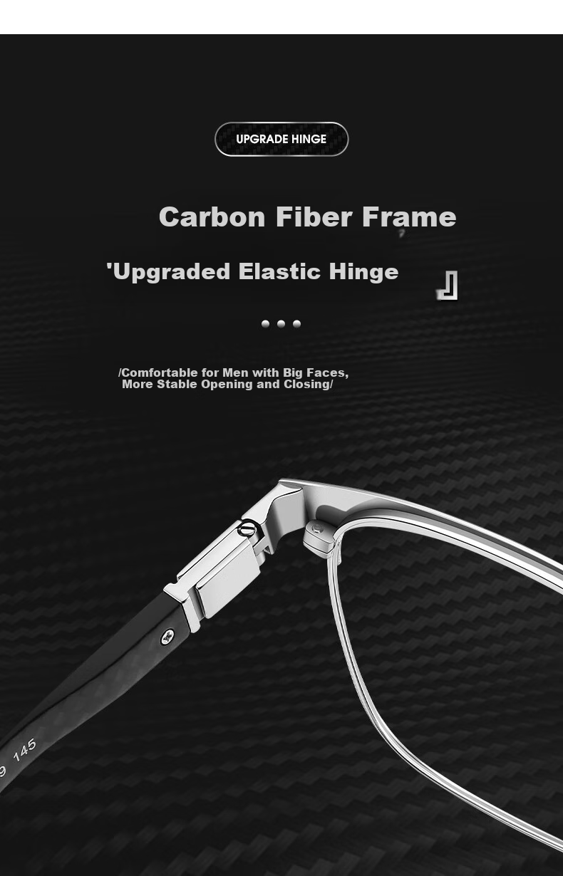 CAPONI Reading Glasses for Men, Carbon Fiber Bifocal Automatic Zoom Driving Walking High-Definition Anti-Blue Light Presbyopic Glasses, Authentic Product 4