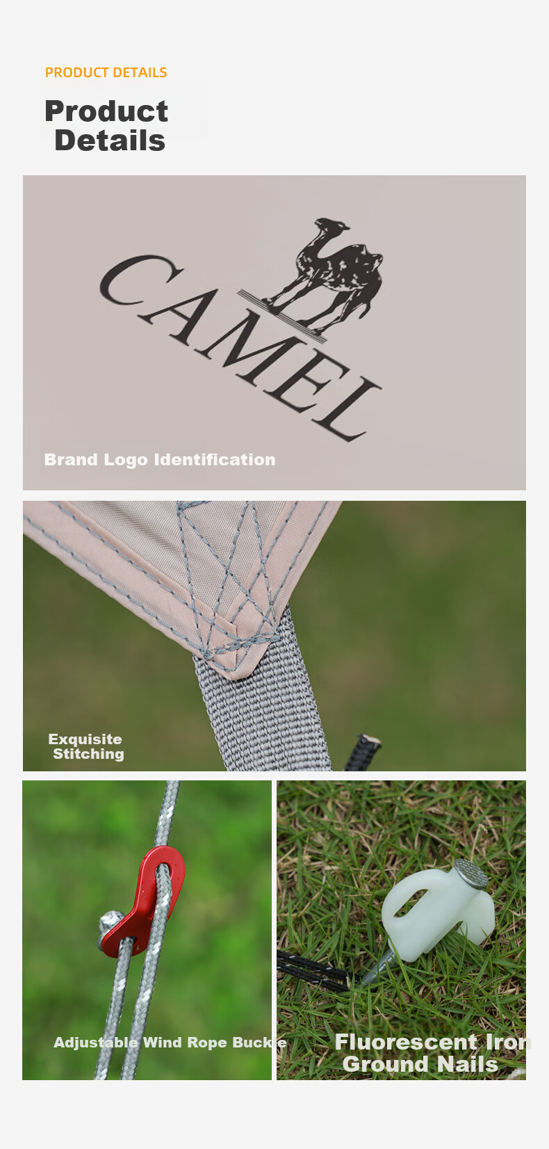 CAMEL Titanium Black Vinyl Canopy Tent, Outdoor Camping Equipment, Picnic Sunshade, Rainproof And Sun Protection Tarpaulin, 133CA6B014 16