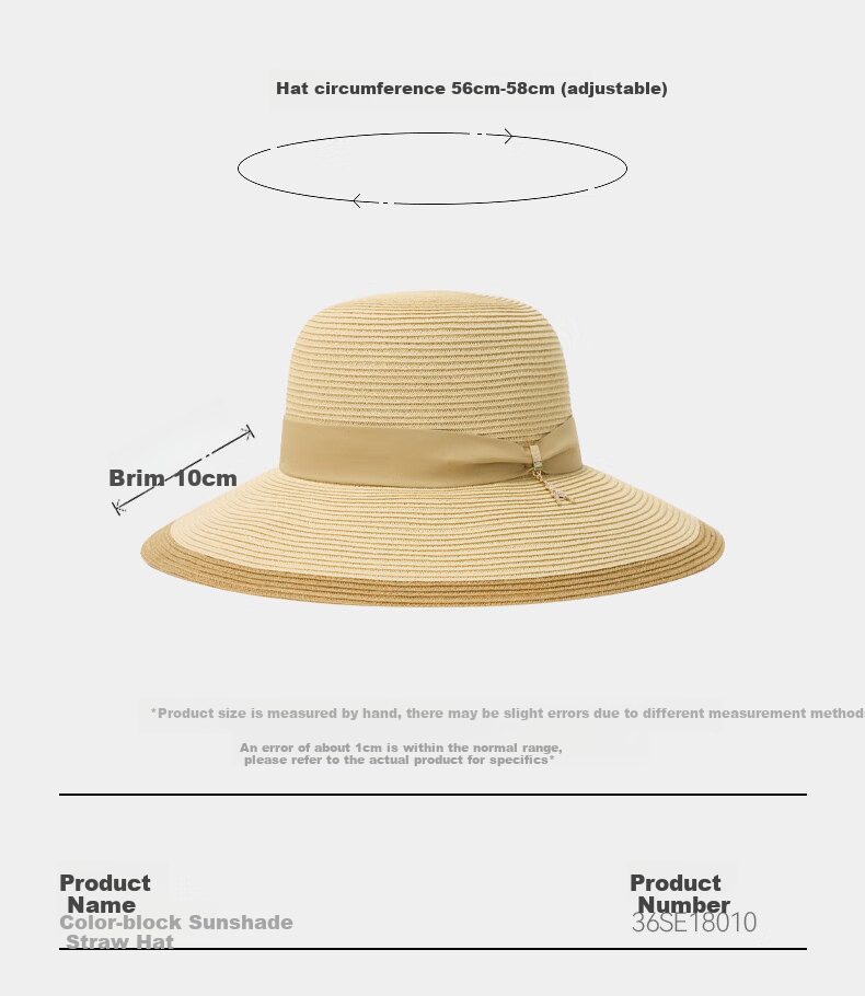 ELLE Sun Hat for Women, Face-Slimming Straw Hat, Summer Outdoor Wide-Brimmed Hat, Elegant Beach Vacation Gift 18