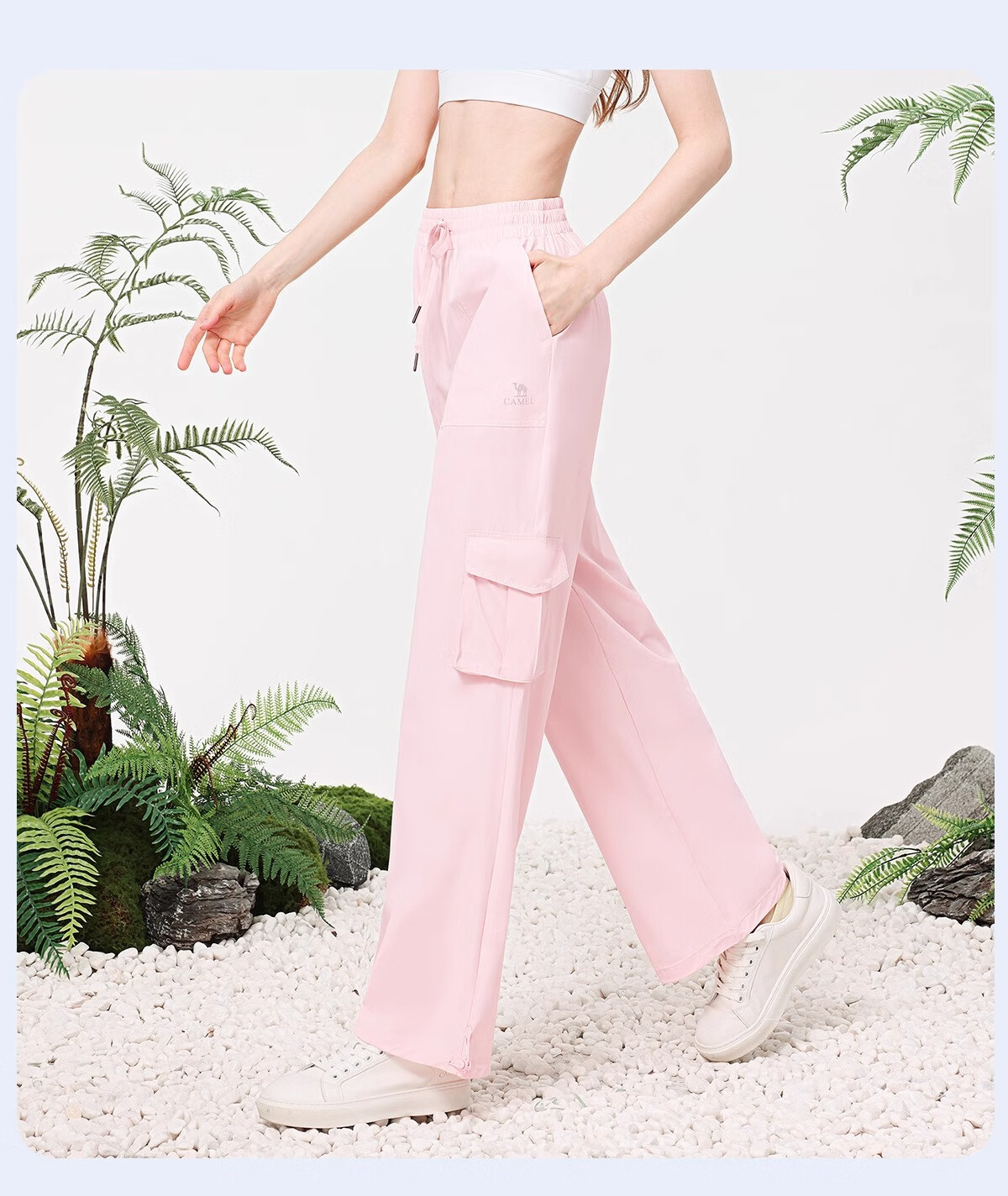 CAMEL Women's Paratrooper Cargo Pants High-Waist 2025 Spring/summer New Loose Straight-Leg Pants Breathable Sun Protection Casual Pants L 20