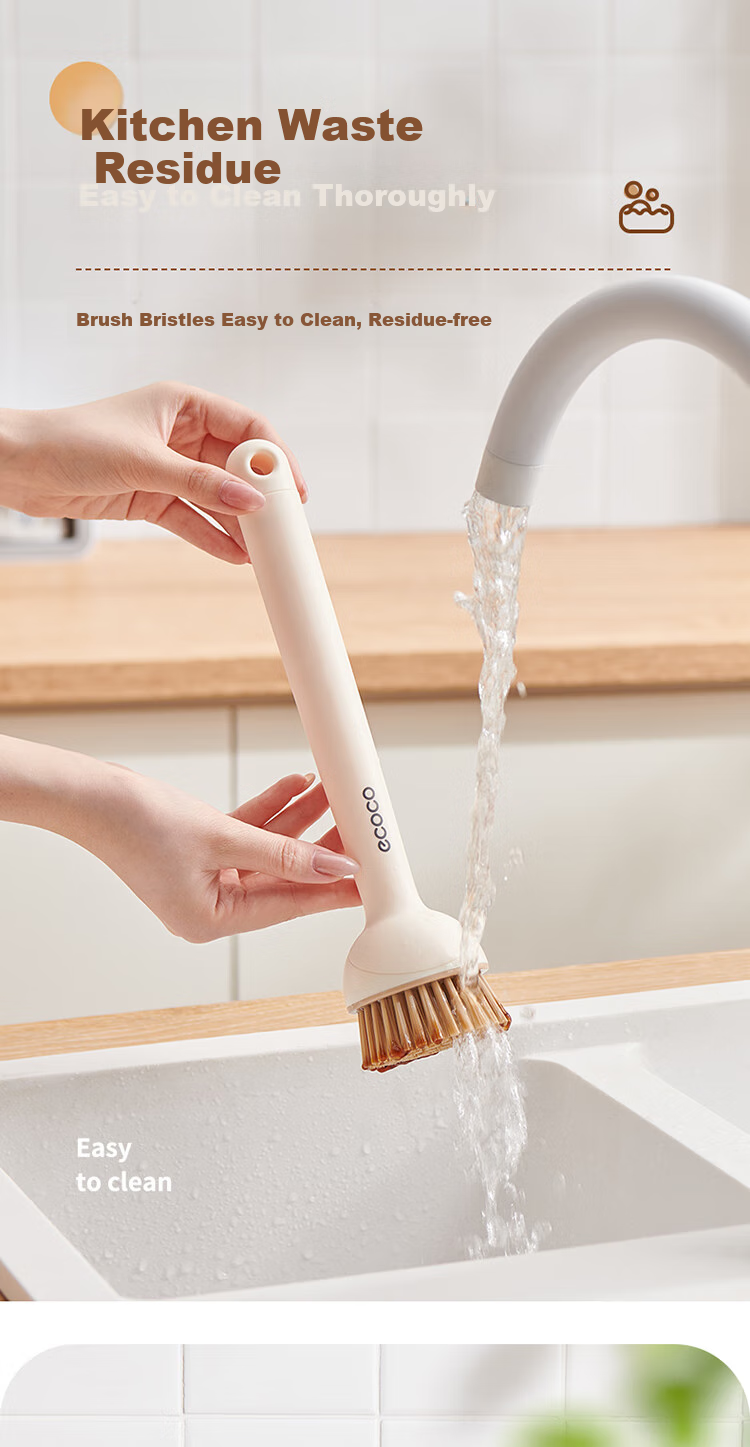 Ecoco Cup Brush Water Cup Cleaning Tool Baby Bottle 3-in-1 Multifunctional Long Handle Cup Brush E25203 White 12