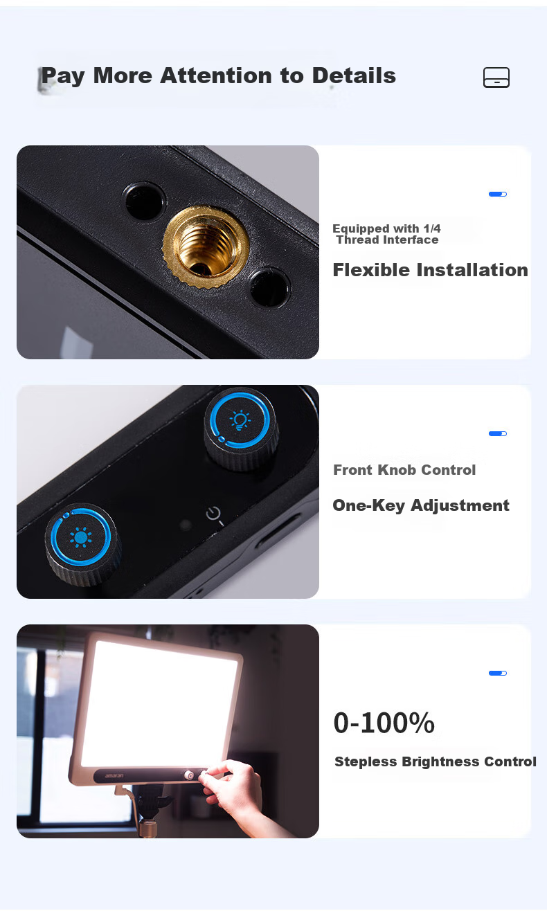 AMARAN Aputure Fill Light Verge Portable Photography Light for Outdoor Shooting And Live Streaming, Desktop Beauty Light with Dual Color Temperature, Flat Panel Lamp in Charcoal Gray Basic Versio 11