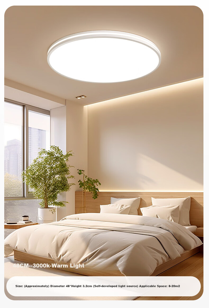 MICOE Full-Spectrum Eye-Protection LED Ceiling Light for Bedroom, Modern Minimalist Ultra-Thin Super Bright LED Children's Room Lighting Fixture 21