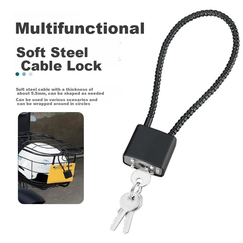 Chugong Steel Wire Padlock, Anti-Theft Cabinet Lock, Locker Lock, File Cabinet Lock, Long Padlock, Steel Wire Lock, Anti-Theft Lock Head, Length 20 1