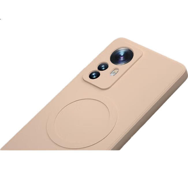 Чехол KEKLLE для Xiaomi 12 Pro, Лавандовый Пурпурный, Жидкий Силикон, Магнитный, Полная Защита Линз, Противоударный, С защитой камеры