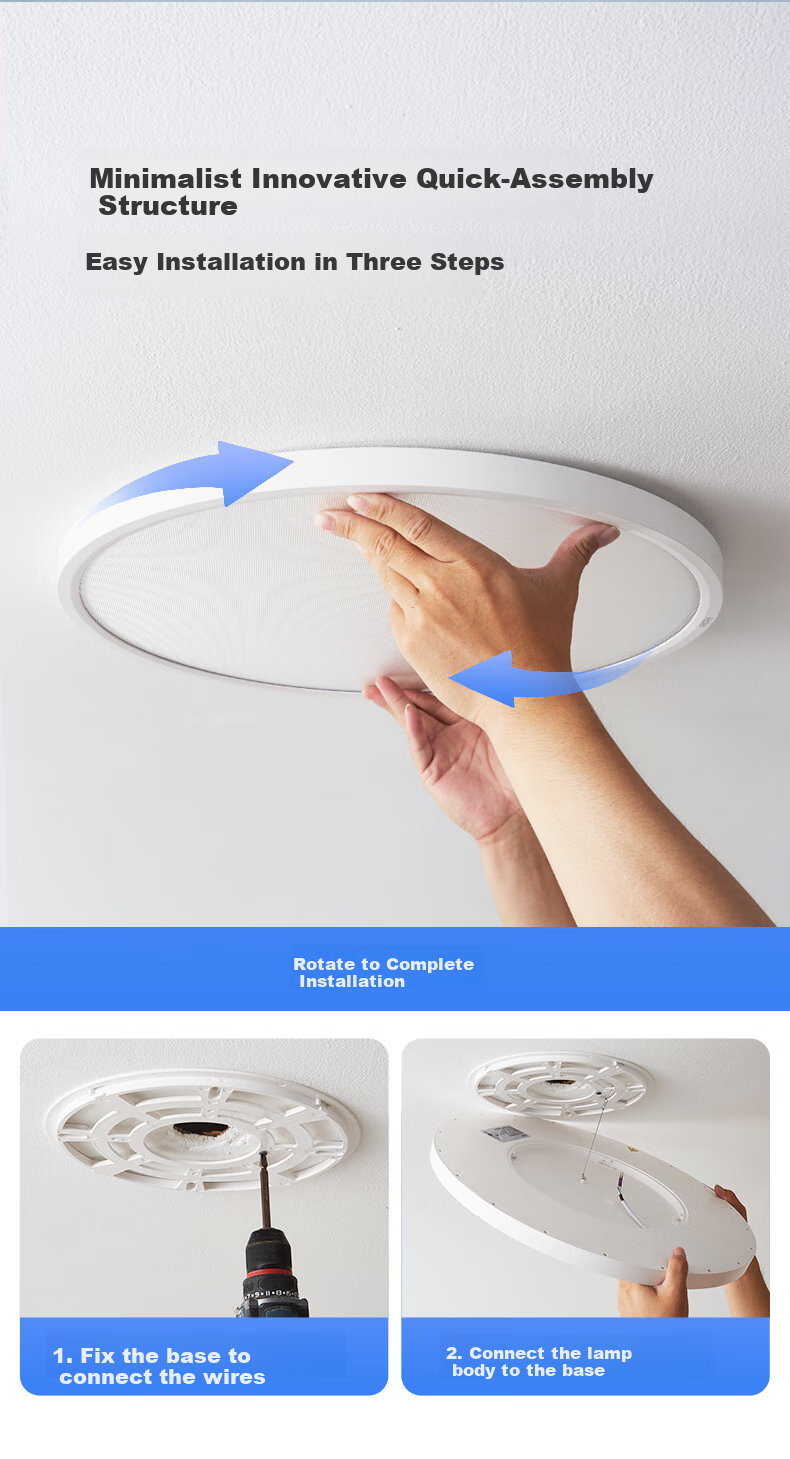 Haier Eye-Protection Ceiling Light, Full Spectrum Living Room Lamp, Simple Bedroom Light, LED Lighting Fixture [Installation Included] 15