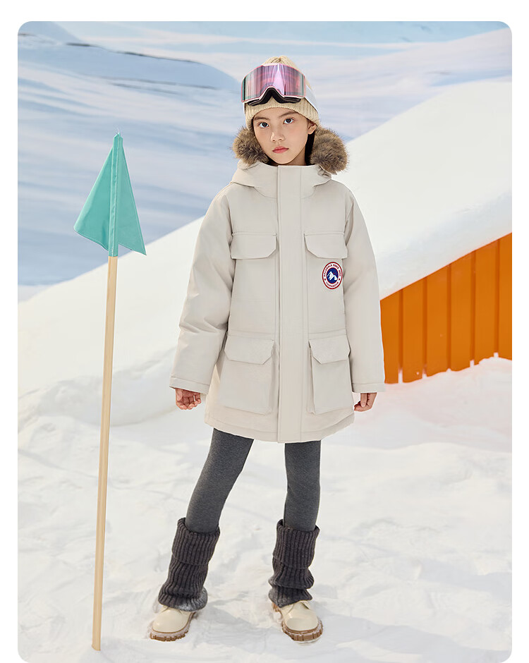 BALABALA Children's down Jacket, Boys And Girls Winter New Style Mid-Length Fur Collar Thickened Warm Coat for Older Childre 5