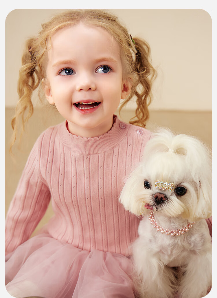 Minibala Girls' Baby Half Turtleneck Soft Sweater Base Layer Skin-Friendly Warm Sweet 2025 Winter 2