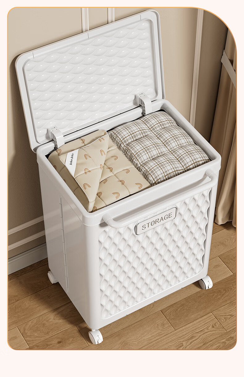 JEKO&JEKO Large Capacity Storage Box, Foldable Lid with Wheels, 48.8*40.5*65.3 Cm 1
