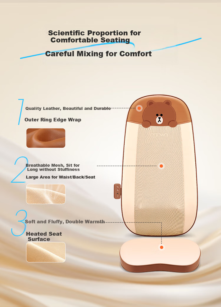 OGAWA Massage Back Cushion for Waist, Back, Buttocks, Legs, Full Body Heat Therapy Massage Device Home Car Office Chair Pad Practical Birthday Gift for Parents Boyfriend Girlfriend 1206 Xingyun Milk Coffee 20