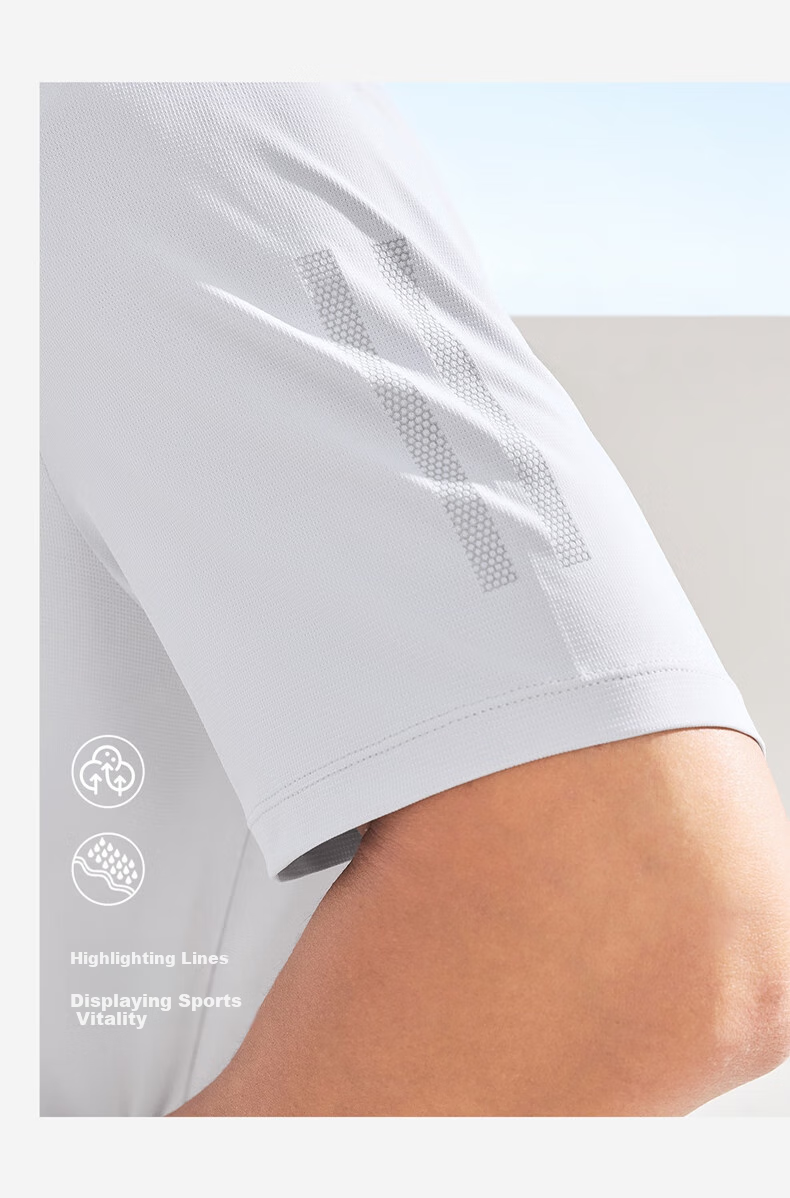 ERKE Short-Sleeve T-Shirt for Men, Autumn New Arrival, Moisture-Wicking And Quick-Drying Sports Tee, Round Neck Undershirt, Solid Color Top, Outdoor Running Wear 12