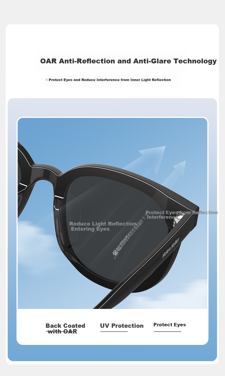 HELEN KELLER Sunglasses for Men And Women, UV Protection, Slimming Effect, Driving And Outdoor Use, Sun Protection Glasses H2605N08 6