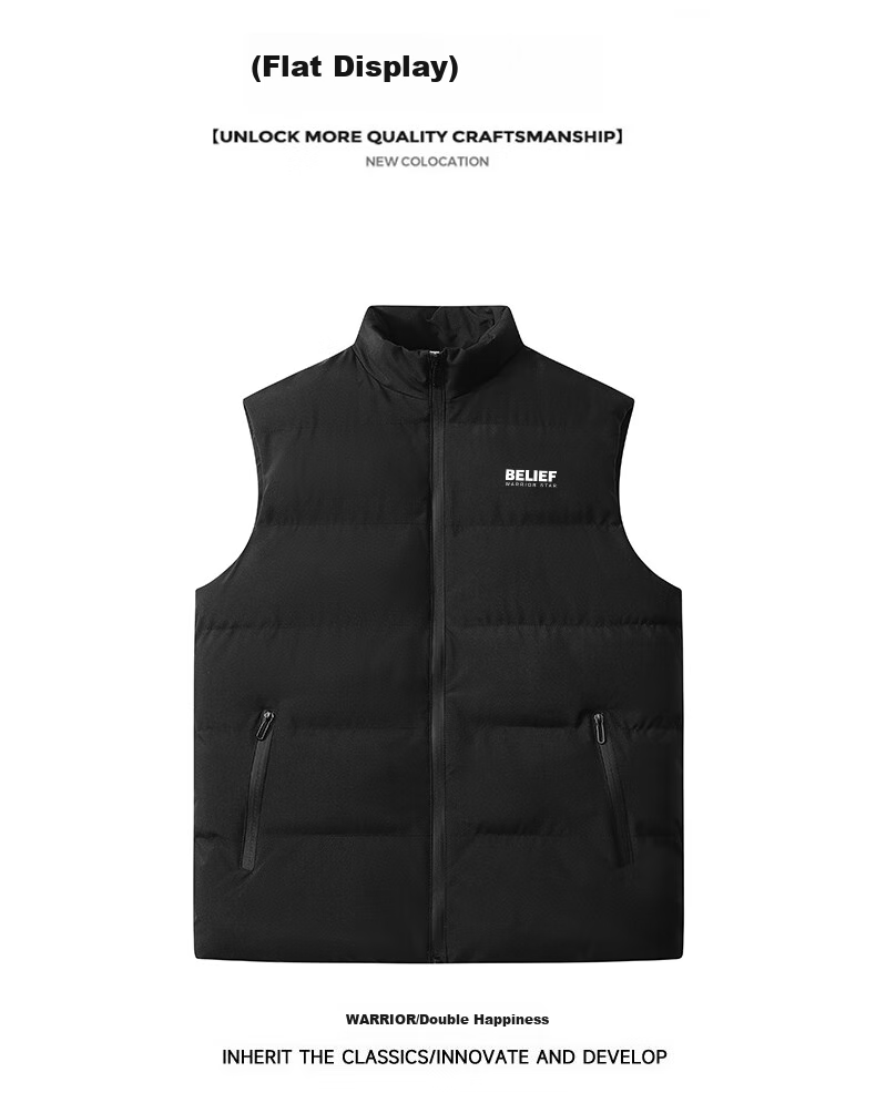 Warrior Men's Cotton Vest, Autumn And Winter Outdoor Sports Football Training Cotton Waistcoat, Thickened Warm Running Jacket 8