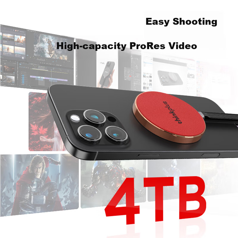 ThinkPlus Lenovo 1TB Magnetic Mobile SSD, Phone Magnetic USB3.2 High-Speed Reading 1900MB/s, Portable Hard Drive PSSD, US200 Xiaofeidan Series