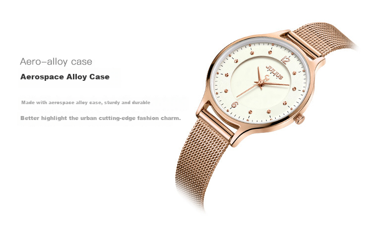 Julius Women's Watch Fashion Series, Korean Style Simple Versatile Student Waterproof Quartz Ladies Watch, Rose Gold JA-426LF 5