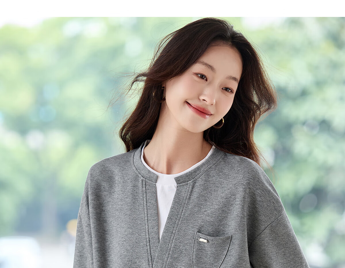 PinCai Women's Casual V-Neck Fake Two-Piece Loose Slim Layered Sweatshirt P53W050 19