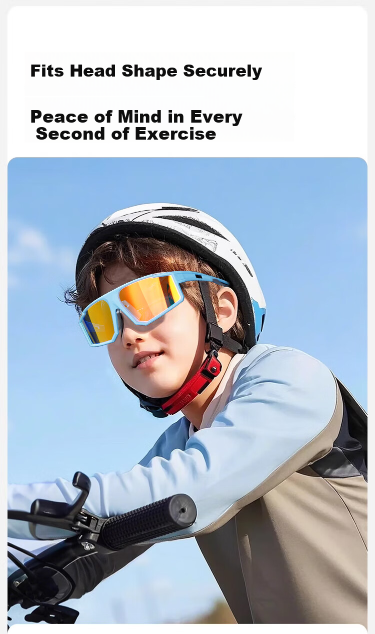 Angelamiao Children's Cycling Sunglasses for Boys And Girls, UV Protection Sunglasses for Sports, Running, Hiking, Protective Eyewear for School 9