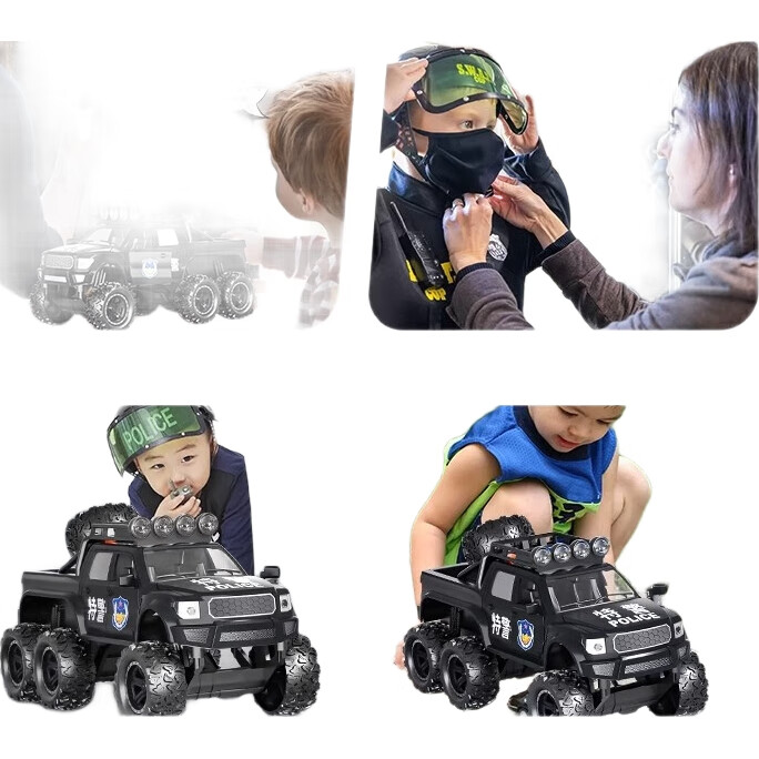 Полицейская машина Mabaozibao, игрушечная, для детей от 1 года, внедорожный пикап, большой размер
