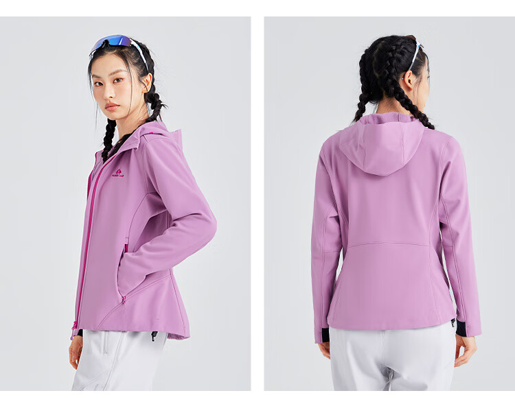 Toread Seals Women's Softshell Jacket Spring Outdoor Windproof Rainproof Fleece Warm Hiking Mountaineering Running Coat 7