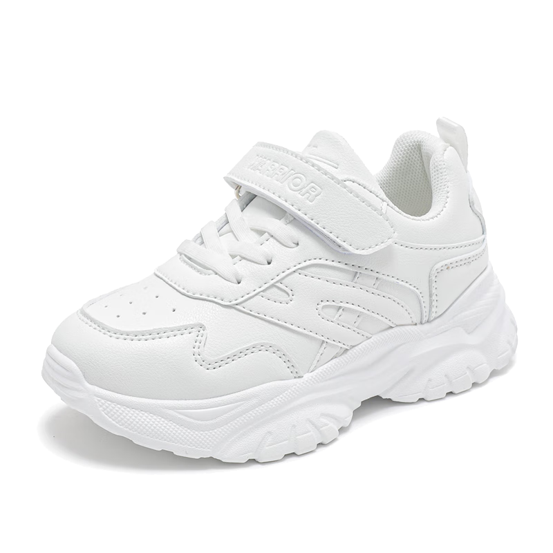 Warrior Kids Lightweight Sports Running Shoes Boys Girls School Soft Sole Casual White WZ-0387 Size 38