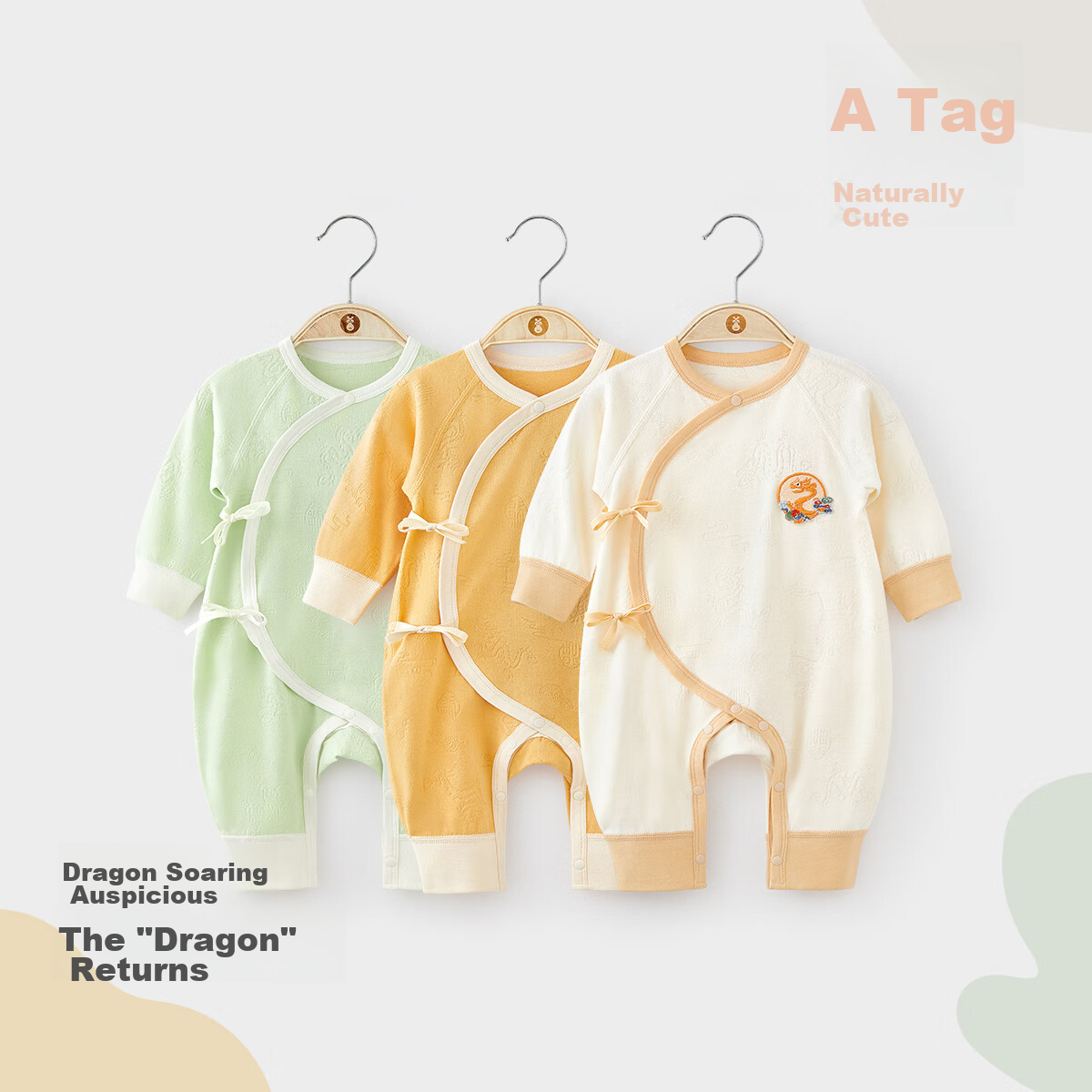 Wismorni Newborn Baby Clothes, Long-Sleeve Spring And Autumn Infant Romper, Chinese Style Onesie, Crawling Suit, Spring Outfit