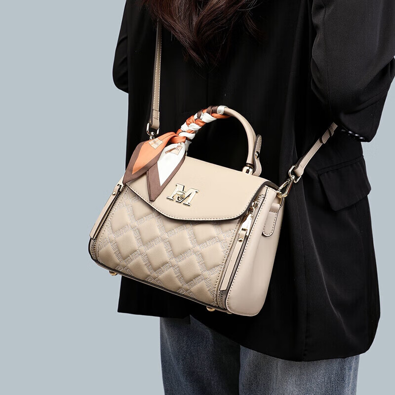 Aiqinghai Leather Handbag, Women's Crossbody Bag, Large Capacity Tote Bag, Light Luxury Brand, Practical Birthday And Mother's Day Gift for Mom