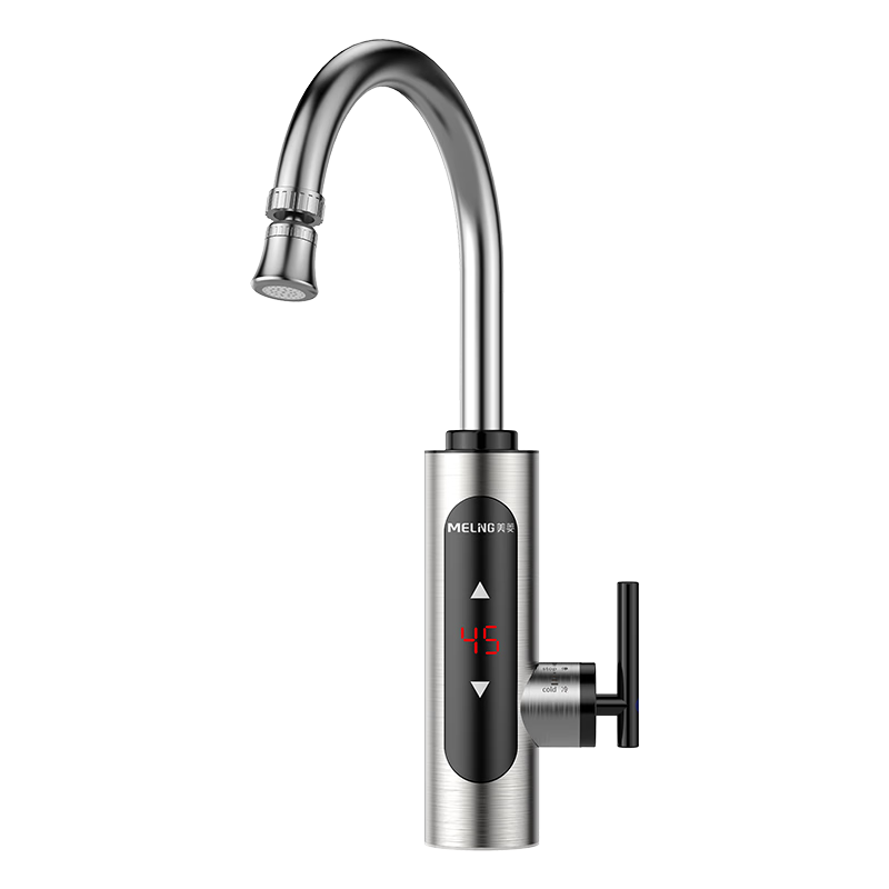 MeiLing Electric Instant Hot Water Faucet Variable Frequency Constant Temperature Stainless Steel Body Kitchen Fast Heating Small Kitchen Treasure Hot and Cold Dual-use Electric Water Heater Bottom In