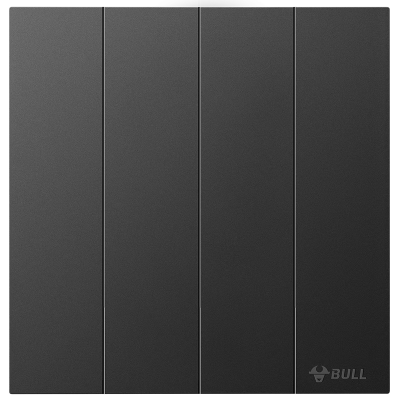BULL Switch Socket G57 Butterfly Ultra-Thin Series Four-Gang Double-Control Switch Large Panel G57K412 Ink Cloud Gray