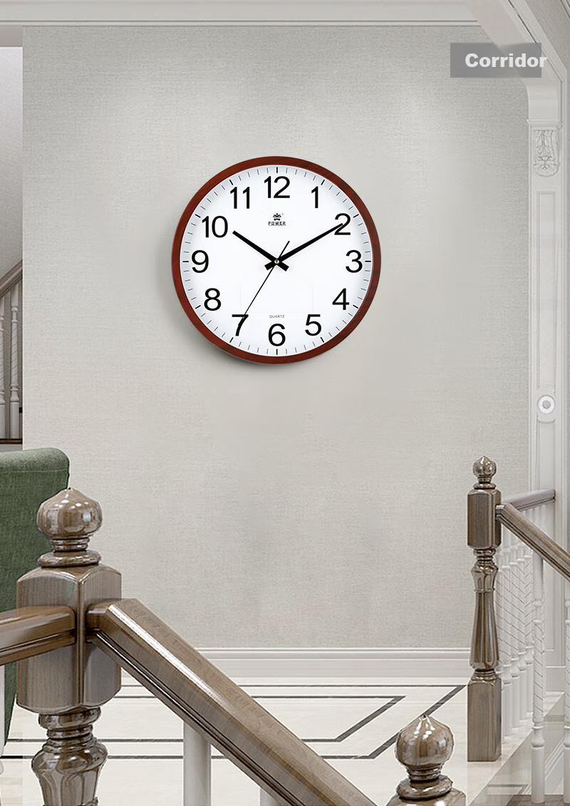 POWER Bawang Clock, Living Room Wall Clock, Simple Wall-Mounted Quartz Clock, 40cm Gold Color BW23012A 12