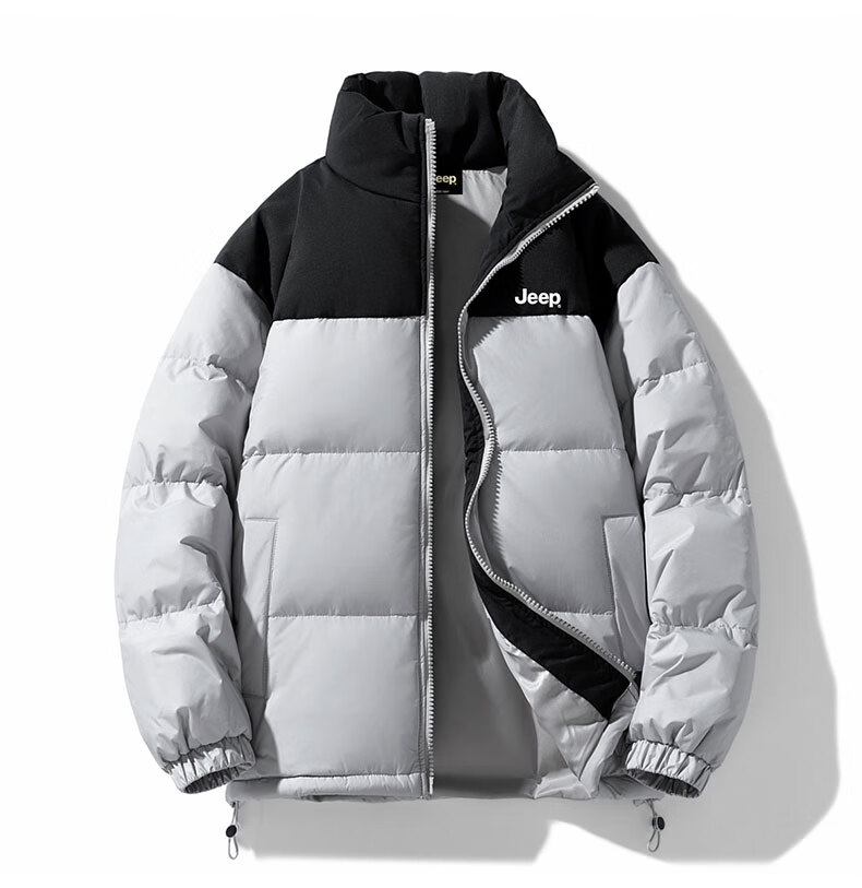 JEEP Men's Winter Down Jacket New Windproof Warm Casual White Duck Down Stand Collar Cold-Resistant Coat 8