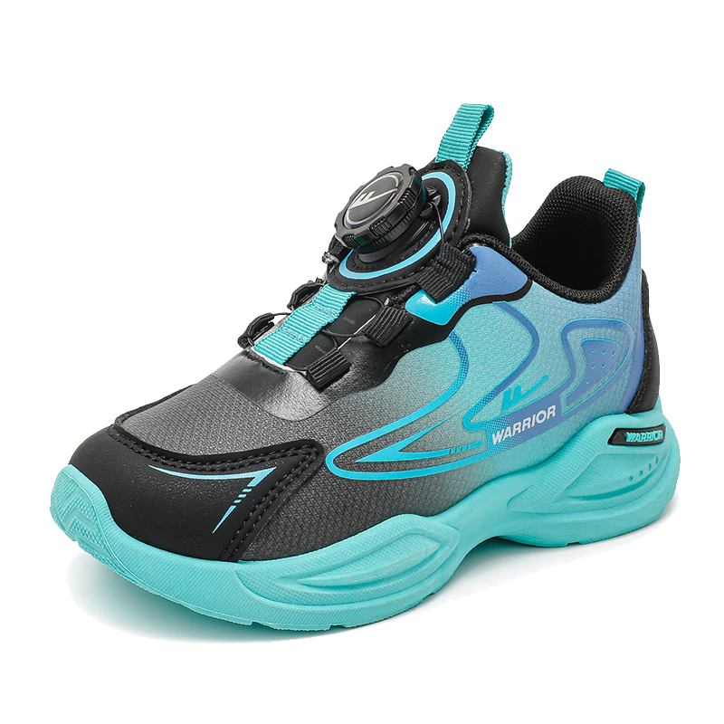 Warrior Boys' Running Shoes, Spring And Autumn Style, Fashionable And Lightweight Children's Sneakers WZ-1472, Black/blue/navy Blue, Size 34