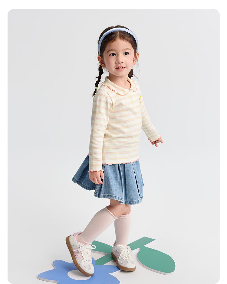 BALABALA BalaOne Children's T-Shirt, Girls' Undershirt, 2025 Autumn Collection, Baby Long-Sleeve Top, Sweet Style, 208325100012 10
